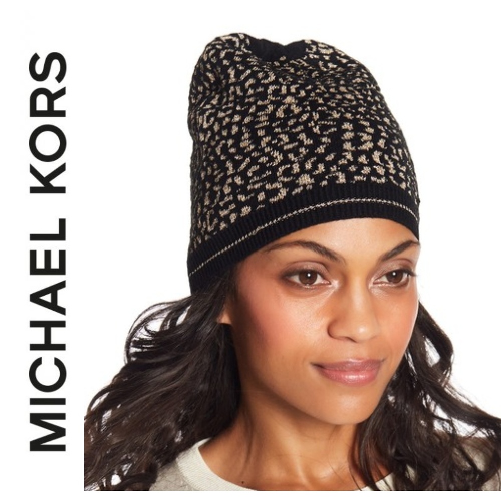 Michael Kors Metallic Patterned Beanie